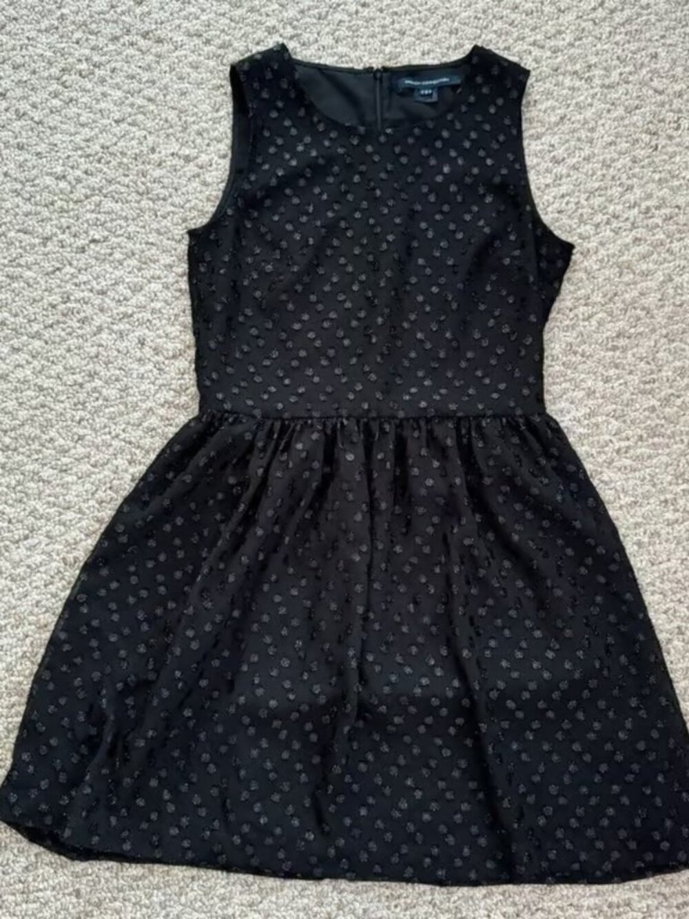 French Connection Shimmer Polka dots sleeveless dress black 4